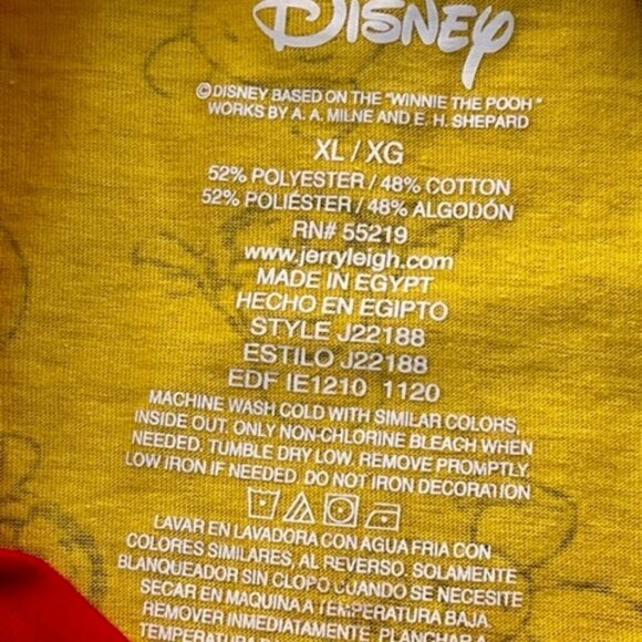 SOLD Disney EUC Winnie the Pooh Yellow Ringer Tee T-Shirt Size XL Disney - Picture 2 of 2